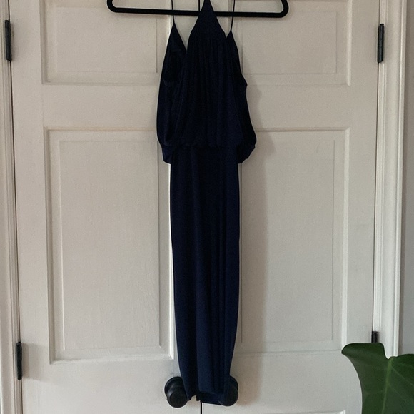 Misa Los Angeles Domino Tie Front Mini Dress Midnight Blue Navy - Picture 8 of 10